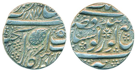 Ranjit Singh, Silver Rupee, 11.12g, Amritsar Mint, Obv: Fath Guru Gobind Singh legend with