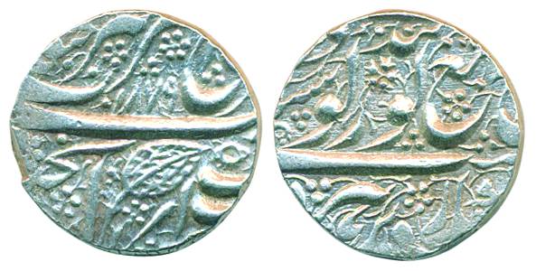 Ranjit Singh, Silver Rupee, 11.18g, Amritsar Mint, VS 1879, Obv: Fath Guru Gobind Singh le