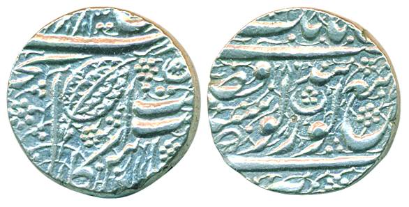 Ranjit Singh, Silver Rupee, 11.15g, Amritsar Mint, VS 1883, Obv: Fath Guru Gobind Singh le