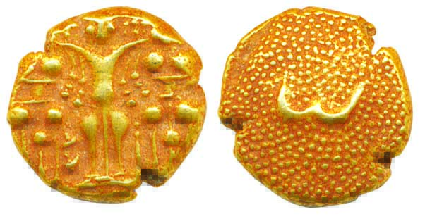 Nawab of Arcot, Umdatu al-Umara, Gold Pagoda, 3.36g, Obv: Lord Vishnu with Shri Devi and B
