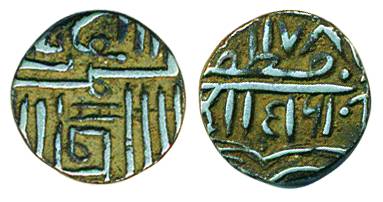 Bahadur Khan II, Silver Kori, 4.75g, probably a 1st issued of Junagadh Kori. Very fine, ra