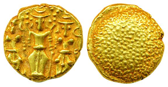 Gold3 Swami Pagoda, 3.41g, Lord Tirupati Balaji in the centre with his consorts Shri Devi 
