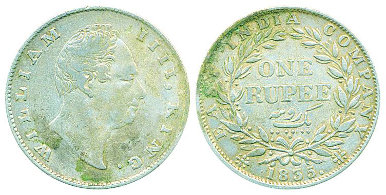 William IV, Silver Rupee, 1835, Bombay Mint, no Initial, 19 berries, (Pr# 40). Very fine+,