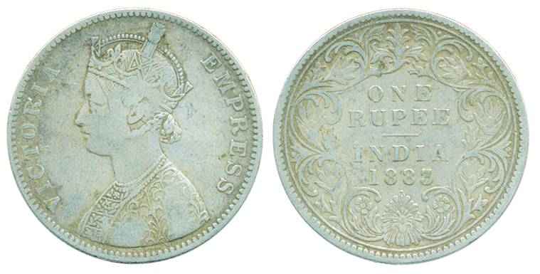 Victoria Empress, Silver Rupee, 1883, Bombay Mint, A3/I ‘B’ Raised & Dot (Pr# 163). Fine+,