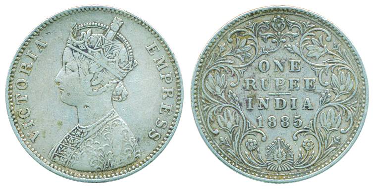 Victoria Empress, Silver Rupee, 1885, Bombay Mint, A3/IV ‘B Incuse (Pr# unlisted). Very fi