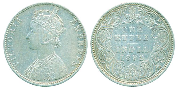 Victoria Empress, Silver Rupee, 1892, Bombay Mint, C2/I ‘B’ raised (Pr# 181). Very fine, s