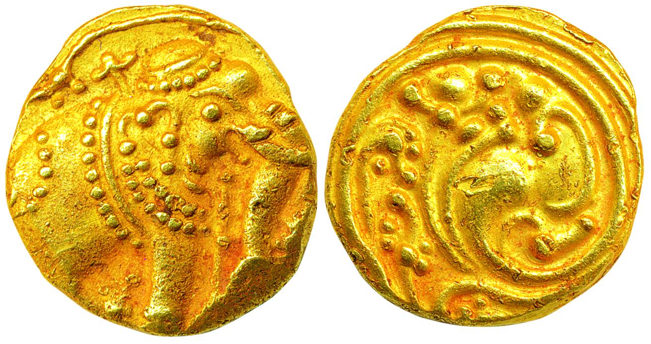 Western Gangas, Gold Gajapati Varaha, 3.75g, Obv: an ornate elephant standing to right, ch