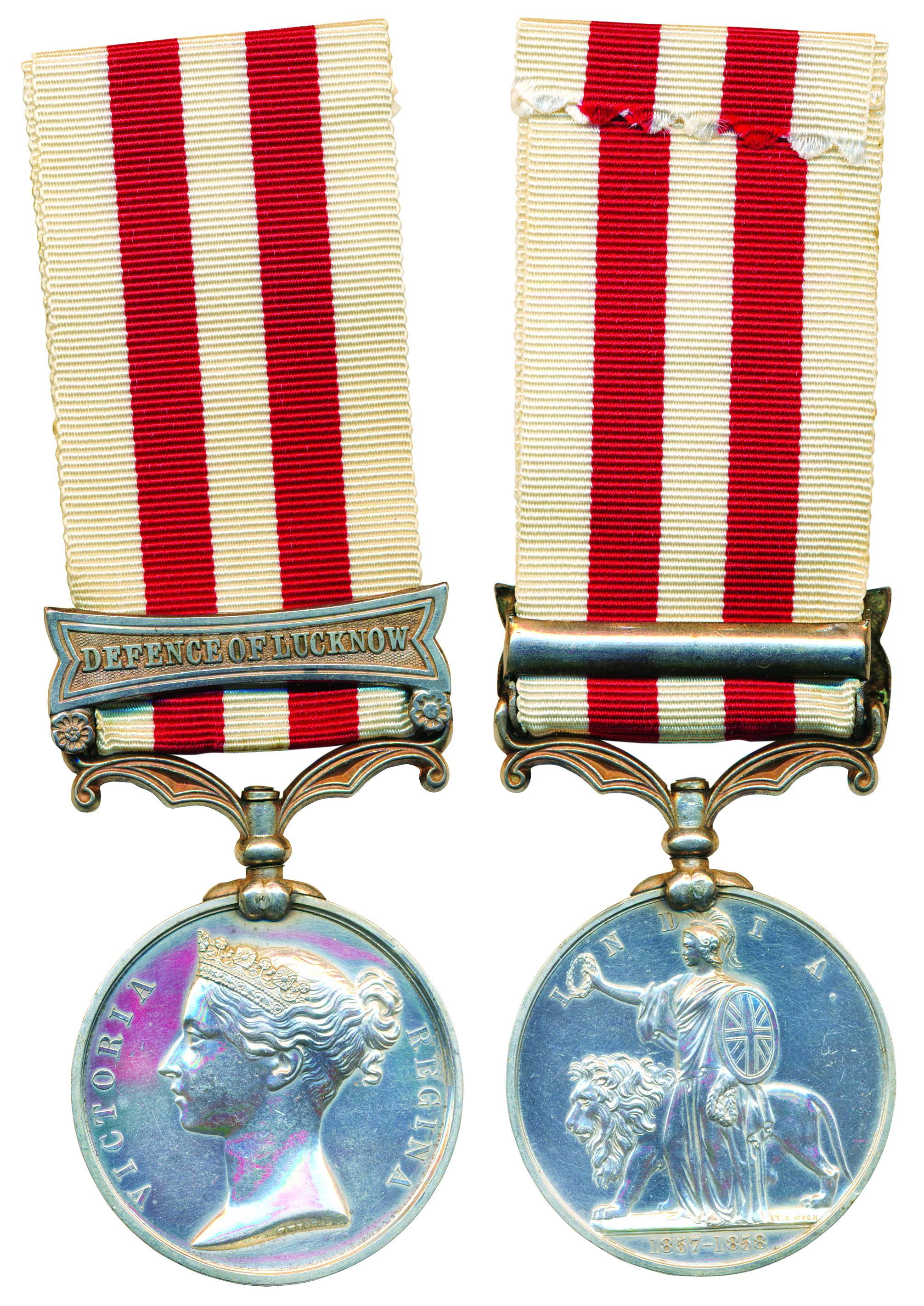 Indian Mutiny Medal, Silver Defence of Lucknow clasp-Awarded to 3626 PTE.P.QUINN, 90th Foo