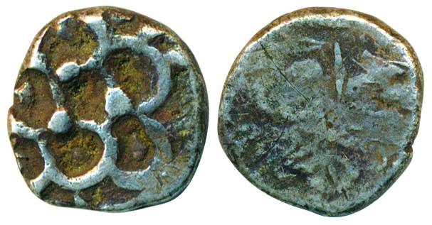 Punch Marked Coins, Panchala Janapada, Silver 1½ Shana, 1.96g, single symbol type. Geometr
