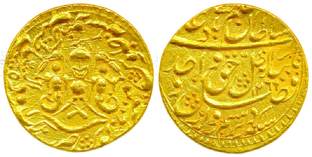 Wajid Ali Shah, Gold Asharfi, 10.71g, Mulk Awadh Bait us Sultanate Lakhnau mint, AH 1266/ 