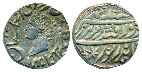 Jaswant Singh, Silver Rupee, 11.10g, with name and portrait of Queen Victoria, AD 1851 (er