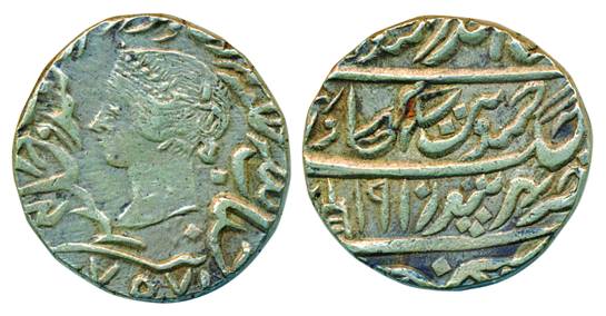 Jaswant Singh, Silver Rupee, 11.13g, with name of Victoria Queen & Jaswant Singh, VS 1910,