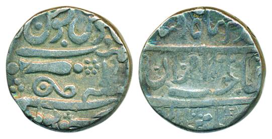 Daulat Rao, Silver Rupee,15.71g, Sheopur Mint, in the name of Muhammad Akbar II, AH 1220/ 