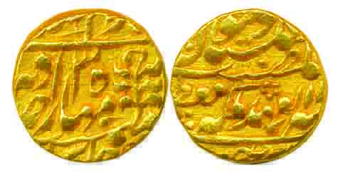 Ram Singh, Gold Mohur, 10.87g, Sawai Jaipur Mint, with the name of Queen Victoria, RY 35, 