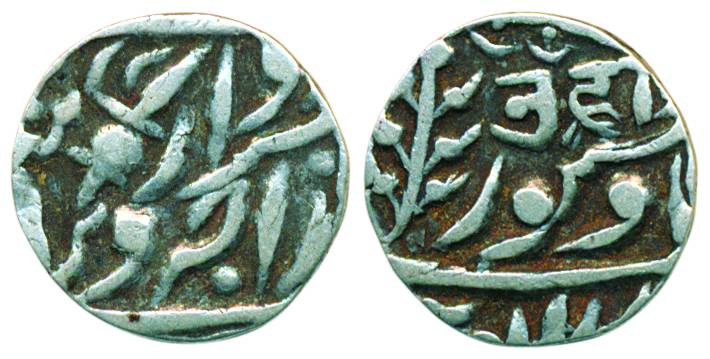 Sardar Singh, Silver 1/8 Rupee, 1.37g, with the name of Queen Victoria, Obv: Inscription o