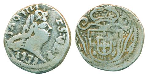 Goa, Joao V, Silver Pardao (300 Reis), 5.80g, Goa Mint, AD 1732, Obv: bust of the King to 