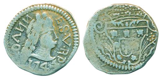 Goa, Joao V, Silver Pardao (300 Reis), 5.92g, Goa Mint, AD 1747, Obv: bust of the King to 