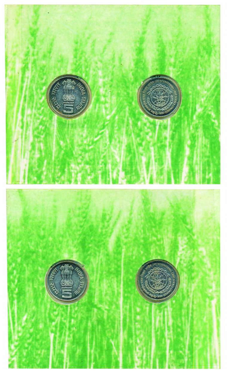 1996 Uncirculated set of ‘2nd International Crop Science Congress’, set of 2 coins, 5 Rupe