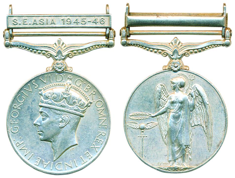 George VI, Silver Medal, S.E. Asia 1945-46 Bar. Awarded to 27286 NK. Phulsingh, 6th BN., R