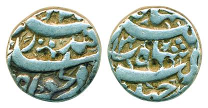 Jahangir, Silver ½ Rupee, 5.61g, Qandahar Mint, AH 102(7)/ RY 13 (KM # 135.2). Very fine+,