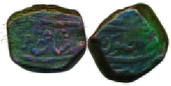 Muhammad shah, Copper Dam, 20.70g, Khambhat Mint. Fine+, scarce.