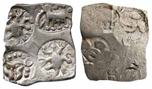 Punch Marked Coin, Vidarbha Janpada, Painganga River Basin, Silver, 1.71g, ABCC configurat