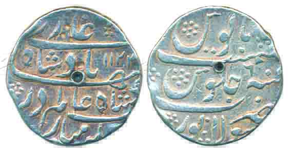Shah Alam I, Silver Rupee, 11.29g, Sholapur Mint, AH 1124/RY 6 (KM# 348.32). Very fine, ra