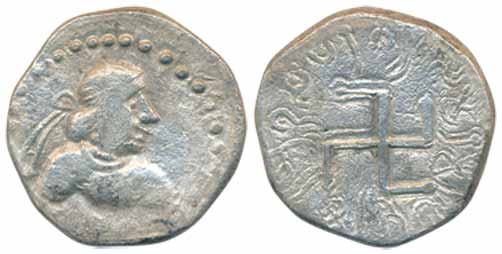 Paratarajas Miramara, son of Hriramira. Century AD, Silver Drachm, 3.61g, Diademed bust ri