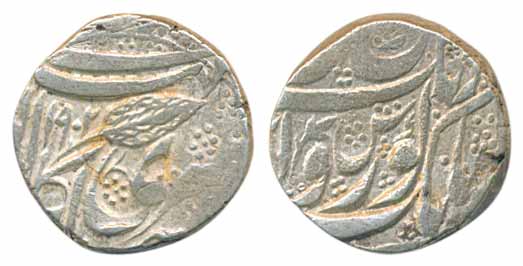 Kashmir Mint, Silver Rupee, 10.73g, VS 1902, Persian S(KM# 52.2).About very fine, scarce.