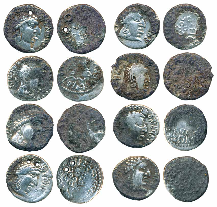 Satavahanas, Silver Drachma(8), assorted lot, Vasisthiputra Sri Satakarni (6), Gautamiputr