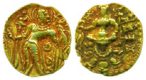 Chandragupta II, Gold Dinar, 7.97g, Archer Type, Class 2, Variety A, Chandra under left ar