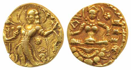 Chandragupta II, Gold Dinar, 7.80g, Archer Type, Class 2, Variety A, with new sub variety.