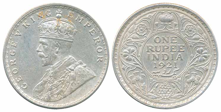 George V, Silver Rupee, 1921, Bombay Mint (Prid# 227). Extremely fine+.