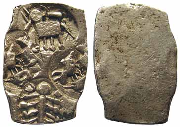 Punch Marked Coin, Asmaka Janpada,Kukdi River Basin (Junnar type), Silver, 1.53g, ABCC con