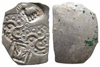Punch Marked Coin, Vidarbha Janpada, Painganga River Basin, Silver, 1.74g, ABCC configurat