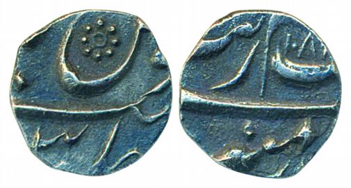 Aurangzeb, Silver Nisar, 0.67g, Aurangabad Mint (off flan), AH 108X. Extremely fine, very 