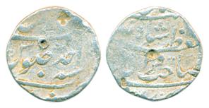 Shah Alam, Silver Rupee, 11.54g, Tatta Mint, RY Ahad, in his pre-accession name “Muazzam, 