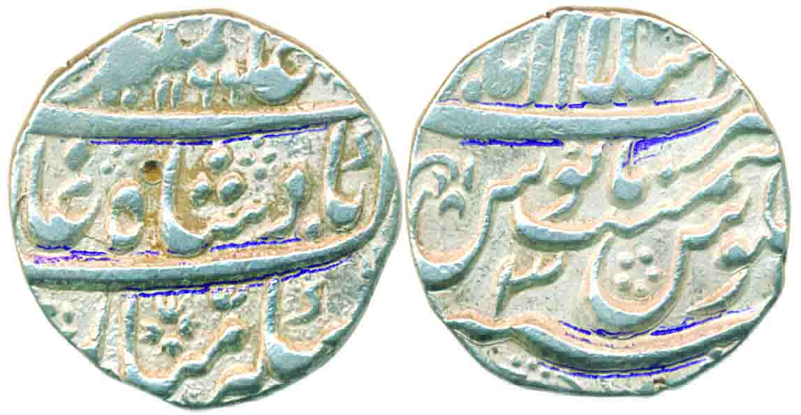 Alamgir II, Silver Rupee, 11.29g, Islamabad Mint, AH 1169/ RY 3, mint name at top on rev, 