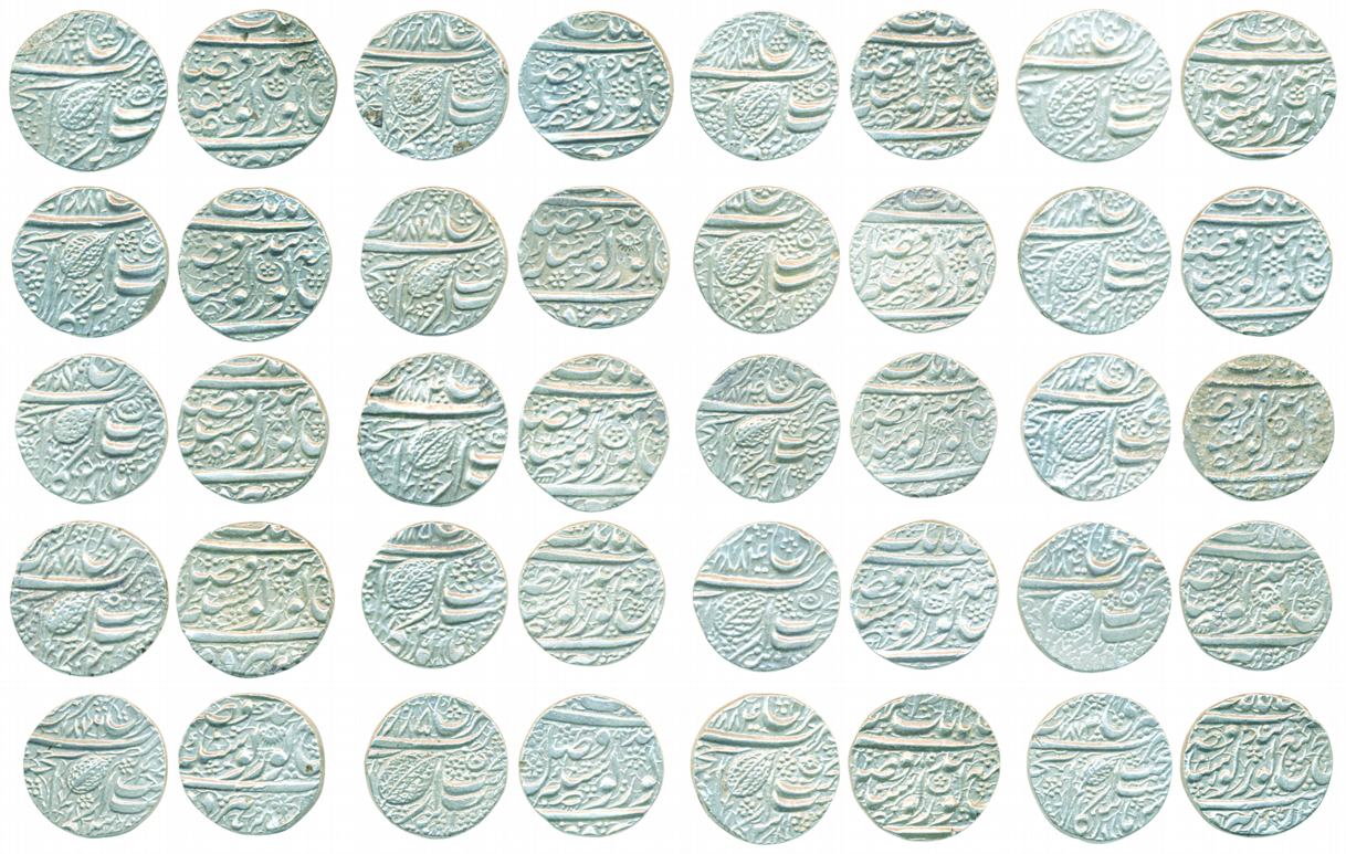 Silver Rupee (20), Amritsar Mint, all different dates, VS 1883, 1881, 1879, 1878, 1876, 18