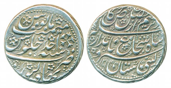 Shah Shuja Al Mulk, Silver Double Rupee, 23.05g, Bahawalpur Mint, AH 1218 (KM# 254). Extre