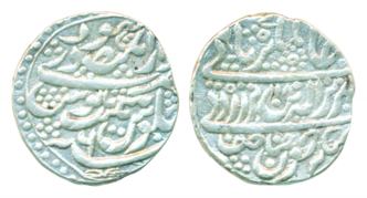 Silver Rupee, 11.31g, Nagor Mint, broad flan, in the name of Alamgir II, RY 6 (KM# 176). V