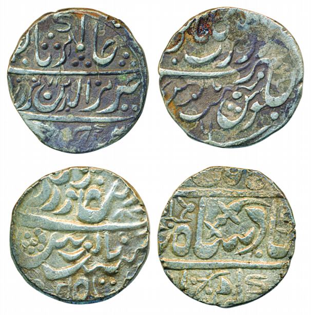 Silver Rupees (2), 11.22g, 11.38g, Nagor Mint, in the name of Alamgir II, AH (11)84 and Jo