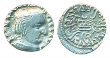 Abhiras, Ishwardatt, Silver Drachm, 1.99g, bust facing right on obv, brahmi legend around 