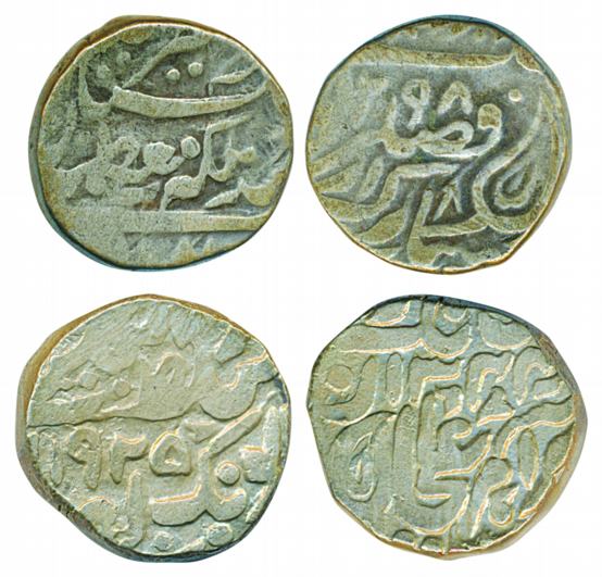 Muhammad Ali Khan, Silver Rupees (2), 10.98g, 11.12g, with the name of Victoria Empress, 1