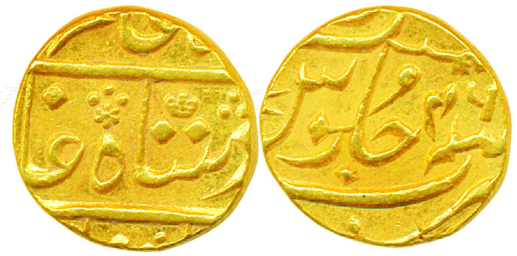 Gold, Mohur, 11.58g, Bombay Mint, in the name of Shah Alam II, RY 46, privy mark normal cr