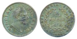 William IV, Silver ¼ Rupee, 1835, uncleaned. Very fine+, scarce.