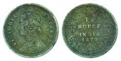 Victoria Empress, Silver ¼ Rupee, 1879. Fine+, rare.