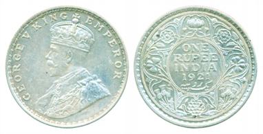 George V, Silver Rupee, 1921. Extremely fine+, scarce.