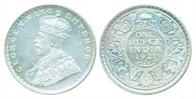 British, George V, Silver Rupee, 1921. Extremely fine+, scarce.