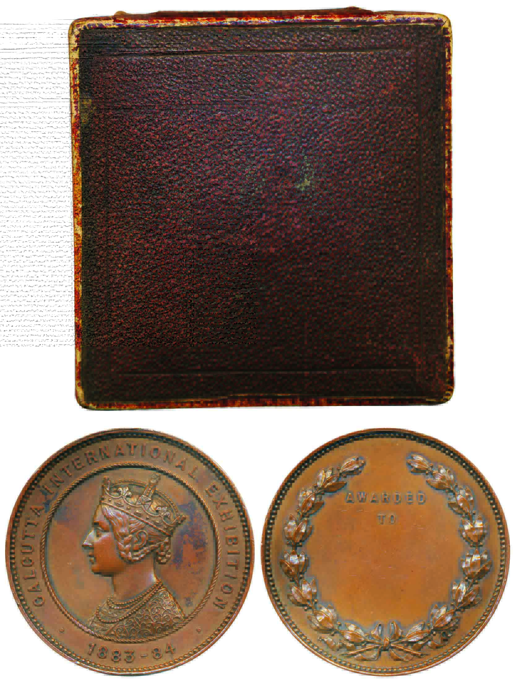 Victoria, Calcutta International Exhibition Medal, Copper, 1883-84, Portrait of Victoria t